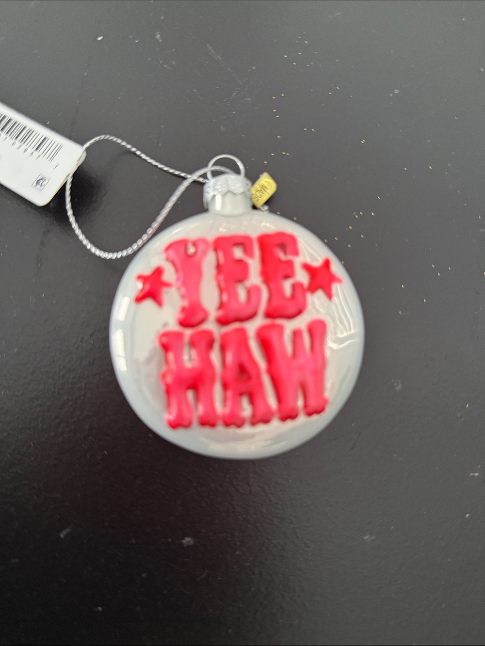NWT Cody & Foster Yes Haw Glass Glass Ornament $22.95 MSRP